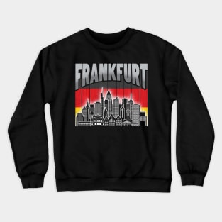 Frankfurt Germany Skyline Vintage German Flag Crewneck Sweatshirt